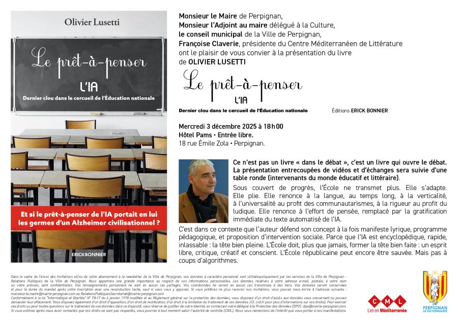 Inviation préseentation livre CML