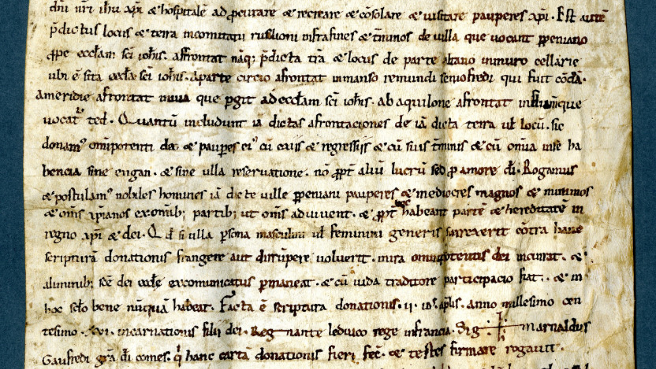 Acte de fondation de l’hôpital des pauvres, ADPO 2HDHTp 3