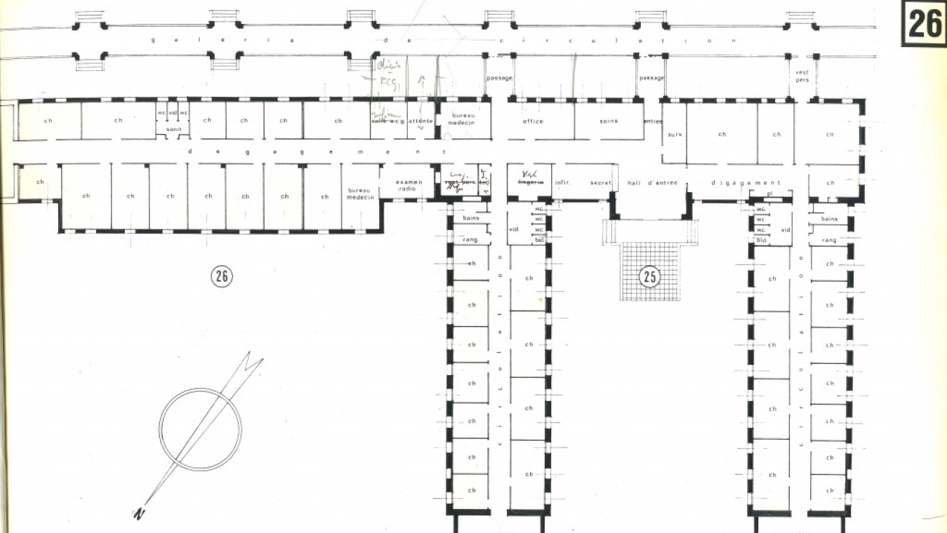 Plan du service de médecine A, coll CHG