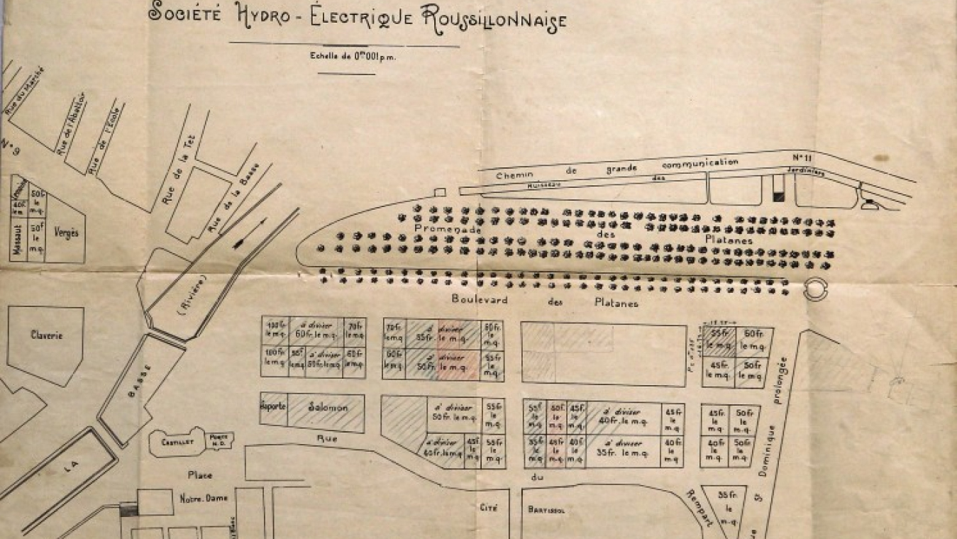 Plan du nouveau quartier de la Promenade des Platanes à la Cité Bartissol, 1918. AVP 5S1/13