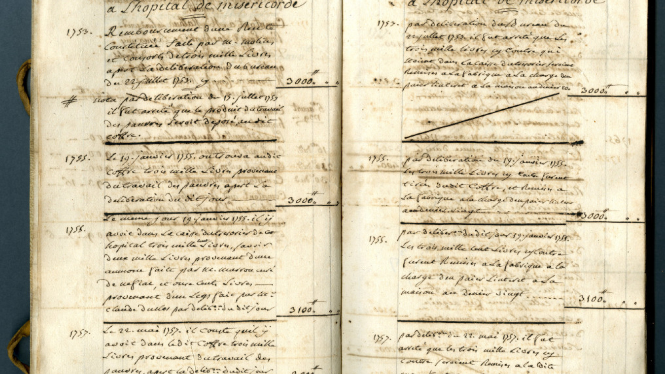 Extrait du livre des Quatre clefs de l'hôpital de la Miséricorde 2HDTP 752