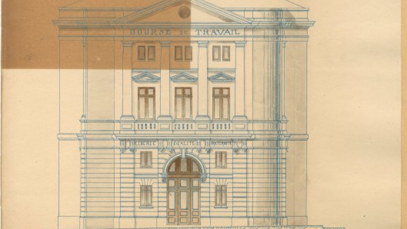 Bourse du travail de Léon Baille, 1901-1903, place Rigaud. Projet de 1902 : AVP 1M8.
