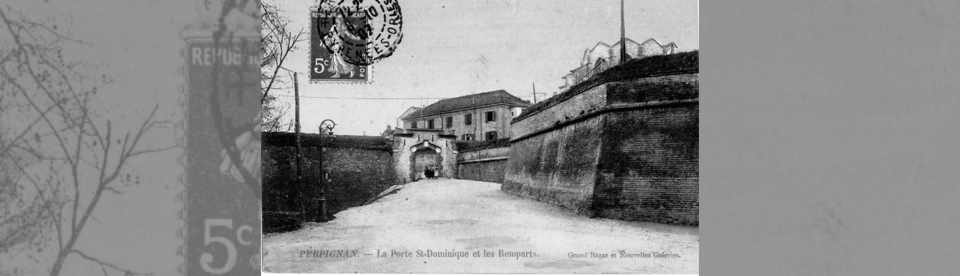 photo ancienne avec le bastion St Jean et la porte Saint Dominique 