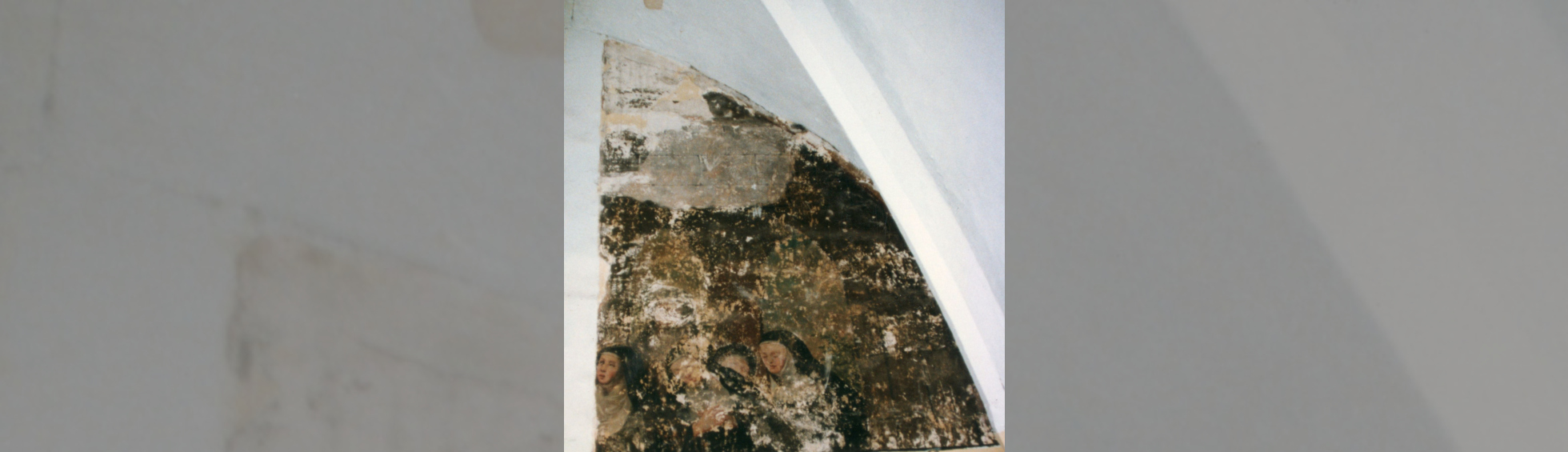 Peinture murale du 17 ième: soeurs clarisses en priere 