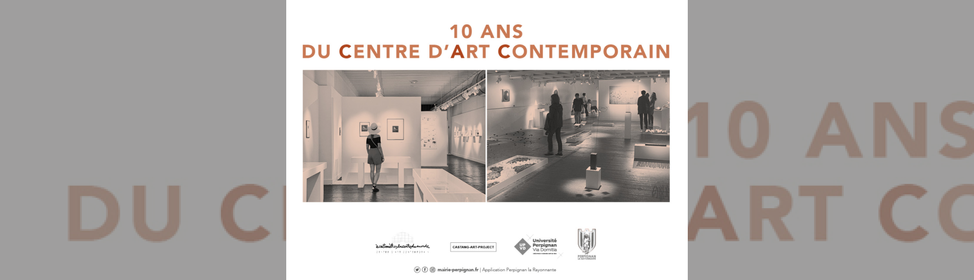 visuel 10 ans du centre d'art contemporain - photos noir et blanc d'archives d'exposition 