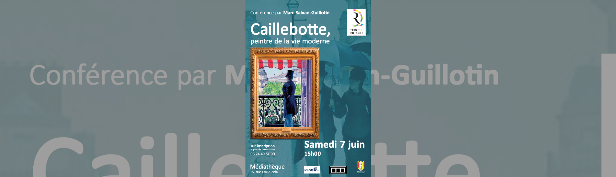 Affiche Caillebotte 07 Juin Médiathèque