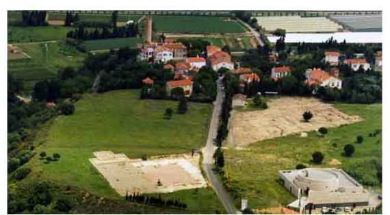 Vue aérienne du site