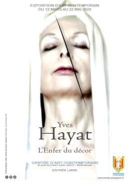 Affiche exposition Yves Hayat "L'enfer du décor" - photo couleur portrait de femme